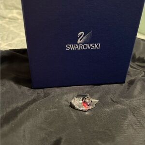 Swarovski Red and Black Crystal Ladybug on a Leaf